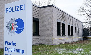 So sieht der Neubau der Polizeiwache in Espelkamp nach dem Brandanschlag aus. - Heike von Schulz So sieht der Neubau der Polizeiwache in Espelkamp nach dem Brandanschlag aus. - Heike von Schulz