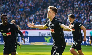 Lukas Kunze jubelt nach seinem bislang einzigen Zweitligator, dass er gegen den Hamburger SV erzielt hatte. - Imago Images Lukas Kunze jubelt nach seinem bislang einzigen Zweitligator, dass er gegen den Hamburger SV erzielt hatte. - Imago Images