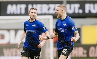 SCP-Stürmer Felix Platte (r.) konnte in dieser Saison schon oft jubeln – zusammen mit Glatzel vom HSV führt er die Torjägerliste der 2. Bundesliga an. - Besim Mazhiqi SCP-Stürmer Felix Platte (r.) konnte in dieser Saison schon oft jubeln – zusammen mit Glatzel vom HSV führt er die Torjägerliste der 2. Bundesliga an. - Besim Mazhiqi