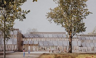 Das ist der Siegerentwurf des Darmstädter Architekturbüros Waechter + Waechter. Der Gebäudekomplex soll komplett in Holzbauweise entstehen. - © Jörg Dieckmann - www. dieckmann-fotodesign.de Das ist der Siegerentwurf des Darmstädter Architekturbüros Waechter + Waechter. Der Gebäudekomplex soll komplett in Holzbauweise entstehen. - © Jörg Dieckmann - www. dieckmann-fotodesign.de