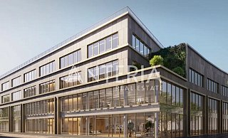 Mit dieser Visualisierung des runderneuerten Karstadt-Gebäudes wird für die Vermarktung der Büroflächen geworben. - Anteria Mit dieser Visualisierung des runderneuerten Karstadt-Gebäudes wird für die Vermarktung der Büroflächen geworben. - Anteria