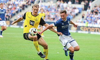 Die Hereinnahme von Marius Wörl (rechts) hatte positiven Einfluss auf das Spiel des DSC Arminia gegen Borussia Dortmund II. - Oliver Krato Die Hereinnahme von Marius Wörl (rechts) hatte positiven Einfluss auf das Spiel des DSC Arminia gegen Borussia Dortmund II. - Oliver Krato