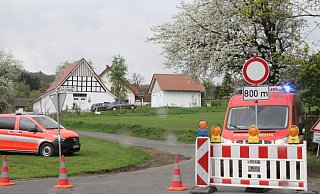 Bei Baggerarbeiten wurde eine Gasleitung in Bad Holzhausen beschädigt. - Klaus Frensing Bei Baggerarbeiten wurde eine Gasleitung in Bad Holzhausen beschädigt. - Klaus Frensing