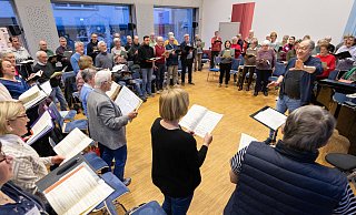 Der Städtische Musikverein probt für das Jubiläumskonzert. - Niklas Tüns Der Städtische Musikverein probt für das Jubiläumskonzert. - Niklas Tüns