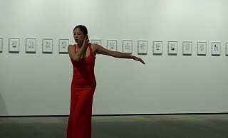 Tänzerin Hsuan Cheng Floth und Geigerin Benita Schlenker hypnotisieren die Reithalle in Schloß Neuhaus - Anne-Kathrin Schulz Tänzerin Hsuan Cheng Floth und Geigerin Benita Schlenker hypnotisieren die Reithalle in Schloß Neuhaus - Anne-Kathrin Schulz