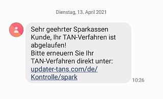 Diese SMS erreichte Rita Rüter. Die Polizei warnt davor, auf den Link zu klicken. - Screenshot Rüter Diese SMS erreichte Rita Rüter. Die Polizei warnt davor, auf den Link zu klicken. - Screenshot Rüter