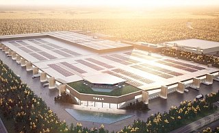 Die Illustration zeigt die Gigafactory in Grünheide, wie sie eines Tages aussehen soll. - Twitter / Elon Musk Die Illustration zeigt die Gigafactory in Grünheide, wie sie eines Tages aussehen soll. - Twitter / Elon Musk