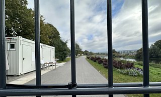 Hier geht's nicht weiter: Der Haupteingang Weser ist geschlossen. - Ralf T. Mischer Hier geht's nicht weiter: Der Haupteingang Weser ist geschlossen. - Ralf T. Mischer