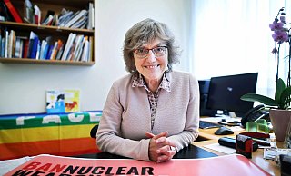 Angelika Claußen ist Psychiaterin in Bielefeld und Co-Vorsitzende der Organisation IPPNW (Internationale Ärzt:innen zur Verhütung des Atomkriegs). - Sarah Jonek Angelika Claußen ist Psychiaterin in Bielefeld und Co-Vorsitzende der Organisation IPPNW (Internationale Ärzt:innen zur Verhütung des Atomkriegs). - Sarah Jonek