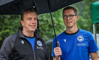 Christoph Wortmann (l.) und Michael Mutzel leiten als Geschäftsführer die Geschicke von Arminia Bielefeld. - Sarah Jonek Christoph Wortmann (l.) und Michael Mutzel leiten als Geschäftsführer die Geschicke von Arminia Bielefeld. - Sarah Jonek