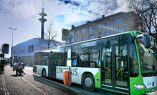 So soll's sein: Der Busverkehr würde komplett über die Kaiserstraße abgewickelt. Dort würden zusätzliche Haltebuchten angelegt. Der Durchgangsverkehr für Autos wäre verboten. - Andreas Frücht So soll's sein: Der Busverkehr würde komplett über die Kaiserstraße abgewickelt. Dort würden zusätzliche Haltebuchten angelegt. Der Durchgangsverkehr für Autos wäre verboten. - Andreas Frücht
