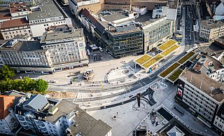 Der Jahnplatz ist fast fertig: Autos sollen dort aber erst Ende August wieder fahren dürfen. - Mike-Dennis Mueller / www.mdm.photo Der Jahnplatz ist fast fertig: Autos sollen dort aber erst Ende August wieder fahren dürfen. - Mike-Dennis Mueller / www.mdm.photo