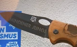 Ein Ausschnitt aus dem Video, das der Neonazi Marcus W. einem Mindener zugeschickt hat. - MT Ein Ausschnitt aus dem Video, das der Neonazi Marcus W. einem Mindener zugeschickt hat. - MT