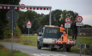 Die Borrenkampstraße wurde für den Verkehr gesperrt. - Gerald Dunkel Die Borrenkampstraße wurde für den Verkehr gesperrt. - Gerald Dunkel