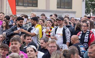 Zum EM-Auftakt gegen Schottland haben die Deutschland-Fans das Spiel der DFB-Elf ohne Niederschlag anschauen können. - Oliver Krato Zum EM-Auftakt gegen Schottland haben die Deutschland-Fans das Spiel der DFB-Elf ohne Niederschlag anschauen können. - Oliver Krato