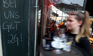 Im Restaurant Stahlberg am Alten Markt gilt die 2G-Regel. - Wolfgang Rudolf Im Restaurant Stahlberg am Alten Markt gilt die 2G-Regel. - Wolfgang Rudolf