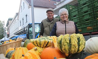 Hartmut und Astrid Greve sind von Anfang an dabei und bieten 50 verschiedene Kürbissorten an. Archivfoto: Jan-Henrik Gerdener - Jan-Henrik Gerdener Hartmut und Astrid Greve sind von Anfang an dabei und bieten 50 verschiedene Kürbissorten an. Archivfoto: Jan-Henrik Gerdener - Jan-Henrik Gerdener