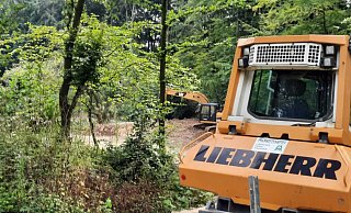 Mit schwerem Gerät wurden auf der Anlage seit Jahren Fakten geschaffen. Mittlerweile hat der Kreis Gütersloh einen Baustopp verhängt und einen Ortstermin mit der Eigentümerin gehabt. - Jonas Damme Mit schwerem Gerät wurden auf der Anlage seit Jahren Fakten geschaffen. Mittlerweile hat der Kreis Gütersloh einen Baustopp verhängt und einen Ortstermin mit der Eigentümerin gehabt. - Jonas Damme