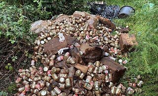 Die illegale Müllkippe im Wald wurde von der Polizei fotografiert. - Polizei Melle Die illegale Müllkippe im Wald wurde von der Polizei fotografiert. - Polizei Melle