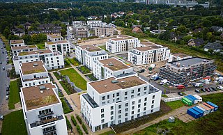 Während in der Nachbarschaft noch gebaut wird, ist der Campus Westend komplett fertig. - Mike-Dennis Müller / www.mdm.photo Während in der Nachbarschaft noch gebaut wird, ist der Campus Westend komplett fertig. - Mike-Dennis Müller / www.mdm.photo