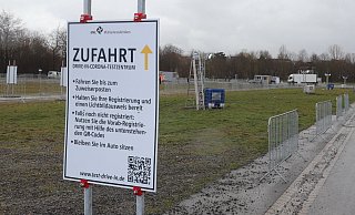 Das Corona-Schnelltestzentrum der Mühlenkreiskliniken hat seit März 2021 auf dem Festplatz eröffnet. - Archiv-Foto/ Dirk Windmöller Das Corona-Schnelltestzentrum der Mühlenkreiskliniken hat seit März 2021 auf dem Festplatz eröffnet. - Archiv-Foto/ Dirk Windmöller