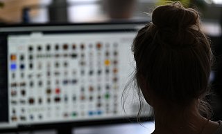 Eine Kriminalbeamtin sitzt vor einem Auswertungscomputer mit zahlreichen Kinderporno-Dateien. US-Dienste führten jetzt auf die Spur eines schlimmen Verdachts. - Arne Dedert Eine Kriminalbeamtin sitzt vor einem Auswertungscomputer mit zahlreichen Kinderporno-Dateien. US-Dienste führten jetzt auf die Spur eines schlimmen Verdachts. - Arne Dedert