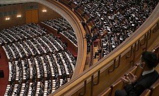 Delegierte nehmen an der zweiten Plenartagung des Nationalen Volkskongresses (NVK) in der Großen Halle des Volkes in Peking am 7. März 2023 teil. - AFP or licensors Delegierte nehmen an der zweiten Plenartagung des Nationalen Volkskongresses (NVK) in der Großen Halle des Volkes in Peking am 7. März 2023 teil. - AFP or licensors