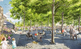 Der Berliner Platz soll bis 2023 deutlich an Aufenthaltsqualität gewinnen – mit Tischtennisplatten, Boule-Bahn und Freiluftschach. Auch zwei neue Spielplätze entstehen auf dem Wall. - LGS 2023/Franz Reschke Der Berliner Platz soll bis 2023 deutlich an Aufenthaltsqualität gewinnen – mit Tischtennisplatten, Boule-Bahn und Freiluftschach. Auch zwei neue Spielplätze entstehen auf dem Wall. - LGS 2023/Franz Reschke