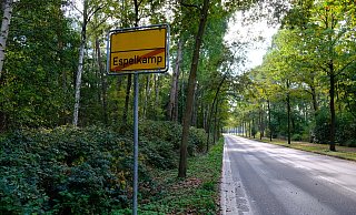 Die Espelkamper Straße Gabelhorst stadtauswärts. Links steht der Wald, der für den Neubau eines Krankenhauses weichen müsste. - Heike von Schulz Die Espelkamper Straße Gabelhorst stadtauswärts. Links steht der Wald, der für den Neubau eines Krankenhauses weichen müsste. - Heike von Schulz