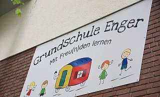 An der Grundschule Enger-Mitte ist zu wenig Platz. Doch wie und wo mehr Platz geschaffen werden soll, erhitzt in der Engeraner Politik die Gemüter. - Mareike Patock An der Grundschule Enger-Mitte ist zu wenig Platz. Doch wie und wo mehr Platz geschaffen werden soll, erhitzt in der Engeraner Politik die Gemüter. - Mareike Patock