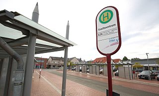 Hier am Busbahnhof im Zentrum Preußisch Oldendorfs passierte die Tat. - igk Hier am Busbahnhof im Zentrum Preußisch Oldendorfs passierte die Tat. - igk