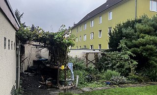 Die Gartenhütte an der Bleichstraße in Bielefeld war nach dem Brand komplett zerstört. - Jens Reichenbach Die Gartenhütte an der Bleichstraße in Bielefeld war nach dem Brand komplett zerstört. - Jens Reichenbach