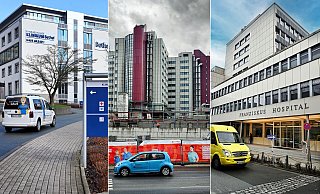Evangelisches Klinikum Bethel, städtisches Klinikum und Franziskus Hospital (v. l.) schneiden in dem Klinik-Check überraschend unterschiedlich ab. - Barbara Franke (Fotos), Montage Evangelisches Klinikum Bethel, städtisches Klinikum und Franziskus Hospital (v. l.) schneiden in dem Klinik-Check überraschend unterschiedlich ab. - Barbara Franke (Fotos), Montage