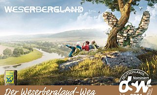 Der Weserbergland-Weg – Heimat des Wanderns: So sieht das Postkartenmotiv zur Abstimmungsaktion aus. - Weserbergland Tourismus Der Weserbergland-Weg – Heimat des Wanderns: So sieht das Postkartenmotiv zur Abstimmungsaktion aus. - Weserbergland Tourismus