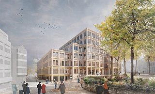 So soll das Stadthaus am Marienplatz künftig aussehen. Ein Detail, das sich gegenüber der vorherigen Planung hier verändert hat: Auf zusätzliche Prallscheiben an den Fenstern wird verzichtet, weil die keinen energetischen Nutzen haben. - Illustration: Behet-Bondzio-Lin/Stadt Paderborn So soll das Stadthaus am Marienplatz künftig aussehen. Ein Detail, das sich gegenüber der vorherigen Planung hier verändert hat: Auf zusätzliche Prallscheiben an den Fenstern wird verzichtet, weil die keinen energetischen Nutzen haben. - Illustration: Behet-Bondzio-Lin/Stadt Paderborn