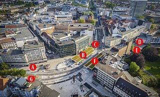 Sieben neue Haltepunkte sind ab Montag, 27. Juni, am Jahnplatz gültig. - Mike-Dennis Müller Sieben neue Haltepunkte sind ab Montag, 27. Juni, am Jahnplatz gültig. - Mike-Dennis Müller