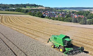 Geplant ist, dass dieser Mähdrescher am Wochenende zur Landesgartenschau kommt. - Thomas Kube/WLV Geplant ist, dass dieser Mähdrescher am Wochenende zur Landesgartenschau kommt. - Thomas Kube/WLV