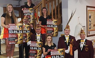 Wir sind bereit, das zeigen Franziska Golüke (v. l.), Thomas Pollmann, Lena Wiechers, Thorsten Meier, Joana Brune, Svenja Peine, Prinz Felix Peine und der NKG-Vorsitzende Stephan von Kölln mit den frisch gedruckten Werbeplakaten. Foto: Josef Köhne - Josef Köhne Wir sind bereit, das zeigen Franziska Golüke (v. l.), Thomas Pollmann, Lena Wiechers, Thorsten Meier, Joana Brune, Svenja Peine, Prinz Felix Peine und der NKG-Vorsitzende Stephan von Kölln mit den frisch gedruckten Werbeplakaten. Foto: Josef Köhne - Josef Köhne