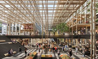 Großzügig und offen: Der "NEUmarkt"-Entwurf wirkt innen wie eine große Passage. - Delugan Meissl Associated Architects Großzügig und offen: Der "NEUmarkt"-Entwurf wirkt innen wie eine große Passage. - Delugan Meissl Associated Architects
