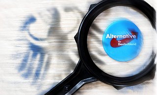 Die AfD wird vom Verfassungsschutz als rechtsextremistischer Verdachtsfall beobachtet. Das Treffen von AfD-Mitgliedern mit Neonazis hat die Diskussion um ein Verbotsverfahren gegen die Partei angeheizt. - imago images/Christian Ohde Die AfD wird vom Verfassungsschutz als rechtsextremistischer Verdachtsfall beobachtet. Das Treffen von AfD-Mitgliedern mit Neonazis hat die Diskussion um ein Verbotsverfahren gegen die Partei angeheizt. - imago images/Christian Ohde