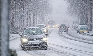 Dicke Schneeflocken fielen am Montagmorgen - wie hier in der Paderborner Nordstraße. - Niklas Tüns Dicke Schneeflocken fielen am Montagmorgen - wie hier in der Paderborner Nordstraße. - Niklas Tüns
