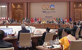 Beim G20-Gipfel in Neu-Delhi konnten sich zum Abschluss alle Mitglieder auf eine Erklärung einigen. - dpa Beim G20-Gipfel in Neu-Delhi konnten sich zum Abschluss alle Mitglieder auf eine Erklärung einigen. - dpa