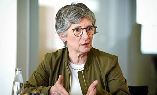 Britta Haßelmann, Vorsitzende der Bundestagsfraktion von Bündnis 90/Die Grünen, im Gespräch mit dieser Redaktion. - Barbara Franke Britta Haßelmann, Vorsitzende der Bundestagsfraktion von Bündnis 90/Die Grünen, im Gespräch mit dieser Redaktion. - Barbara Franke