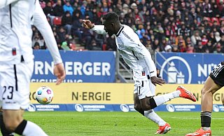 Sirlord Conteh stellte in Nürnberg seine außergewöhnlichen Sprintfähigkeiten unter Beweis und ganz nebenbei einen Rekord auf. - picture alliance Sirlord Conteh stellte in Nürnberg seine außergewöhnlichen Sprintfähigkeiten unter Beweis und ganz nebenbei einen Rekord auf. - picture alliance