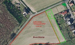 Diese Fläche an der Ostseite des Schweichelner Waldes im Bereich zwischen Hans-Böckler-Straße, Reuterstraße, Hermann-Löns-Straße stellt die Gemeinde der Schule zur Erschaffung eines Klimawalds zur Verfügung. - Gemeinde Hiddenhausen Diese Fläche an der Ostseite des Schweichelner Waldes im Bereich zwischen Hans-Böckler-Straße, Reuterstraße, Hermann-Löns-Straße stellt die Gemeinde der Schule zur Erschaffung eines Klimawalds zur Verfügung. - Gemeinde Hiddenhausen