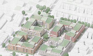 So sollen die vier Wohnblöcke auf dem Post-Gelände einmal aussehen. - Visualisierung: behet bondzio lin architekten GmbH & Co. KG, Münster So sollen die vier Wohnblöcke auf dem Post-Gelände einmal aussehen. - Visualisierung: behet bondzio lin architekten GmbH & Co. KG, Münster