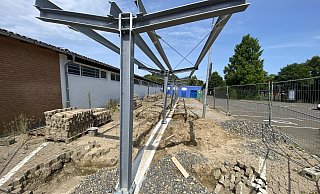Still ruht die Baustelle für die Fahrradabstellanlage am Freibad. - Dirk Windmöller Still ruht die Baustelle für die Fahrradabstellanlage am Freibad. - Dirk Windmöller
