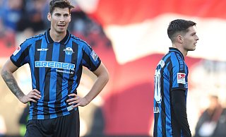 SCP-Akteur Maximilian Rohr (l.) meldete sich am Donnerstag krank und droht damit beim Gastspiel in Magdeburg auszufallen. Teamkollege Florent Muslija (r.) fehlt wegen einer Gelbsperre. - picture alliance/dpa SCP-Akteur Maximilian Rohr (l.) meldete sich am Donnerstag krank und droht damit beim Gastspiel in Magdeburg auszufallen. Teamkollege Florent Muslija (r.) fehlt wegen einer Gelbsperre. - picture alliance/dpa