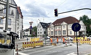 Die Baustelle am Landgericht hat für einige Staus und Behinderungen gesorgt. - Jens Reichenbach Die Baustelle am Landgericht hat für einige Staus und Behinderungen gesorgt. - Jens Reichenbach