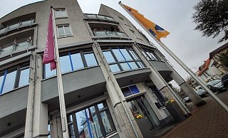Das Hauptverwaltungsgebäude der Bau- und Siedlungsgenossenschaft in Bünde. - Gerald Dunkel Das Hauptverwaltungsgebäude der Bau- und Siedlungsgenossenschaft in Bünde. - Gerald Dunkel